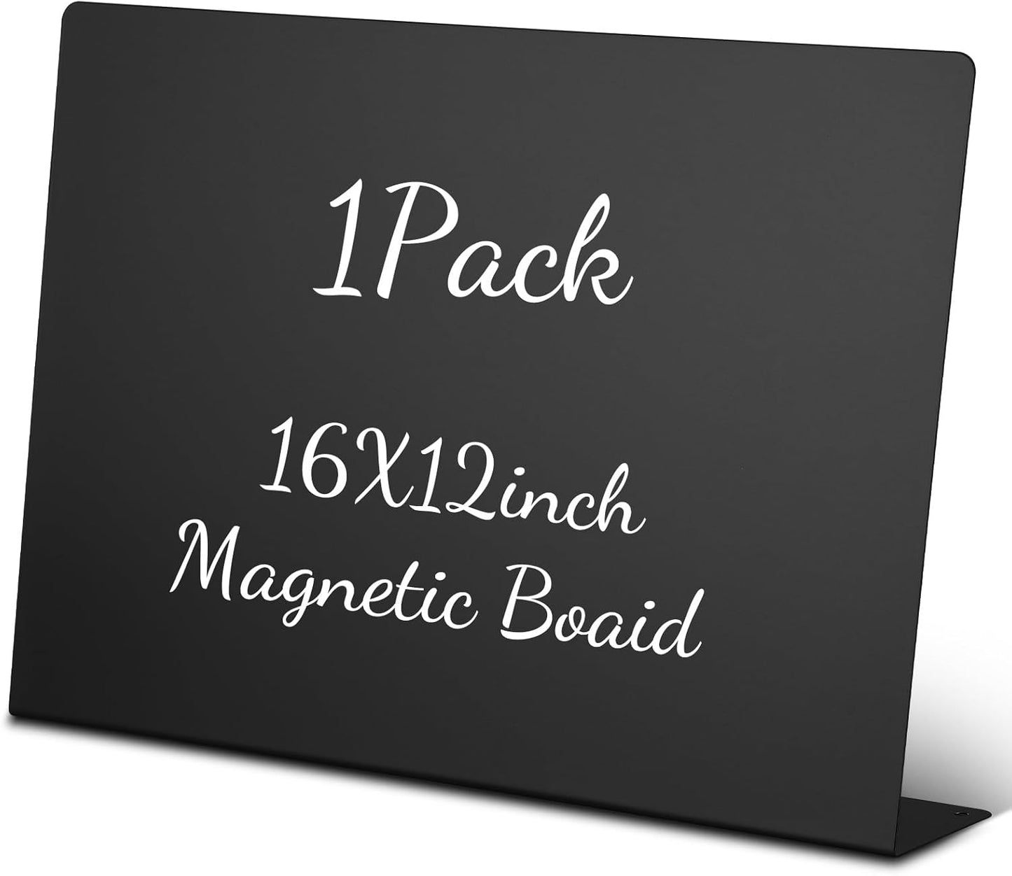 Geyoga 2 Pack Magnetic Bulletin Board with Stand, 16 x 12 Inch Black Magnet Display Board for Memo, Menu, Notes, Photos, for Kitchen Countertop, Office Desk, School