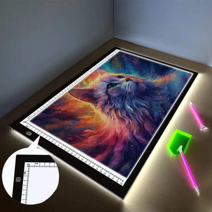 HUAYEYC B4 LED Copy Board Light Tracing Box, 3 Levels Adjustable Brightness Light Pad, for Tattoo Drawing, Streaming, Sketching, Animation, Stenciling, Vinyl Weeding, with 4Pcs Clip and Stand