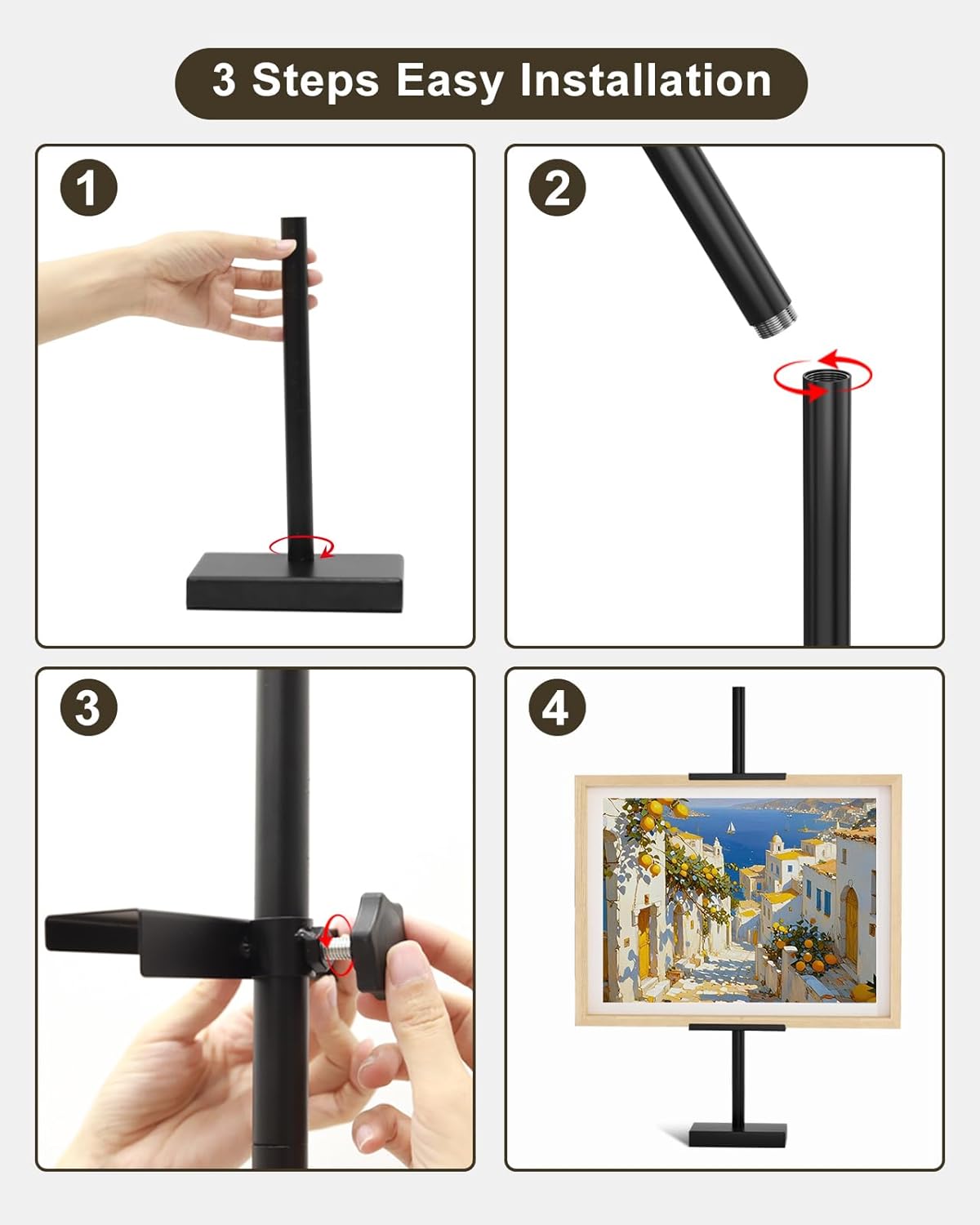 Adjustable Tabletop Easel Stand, Picture Easels for Display Up to 29" H, Metal Picture Frame Holder Stand Table for Art, Photo (Gold)