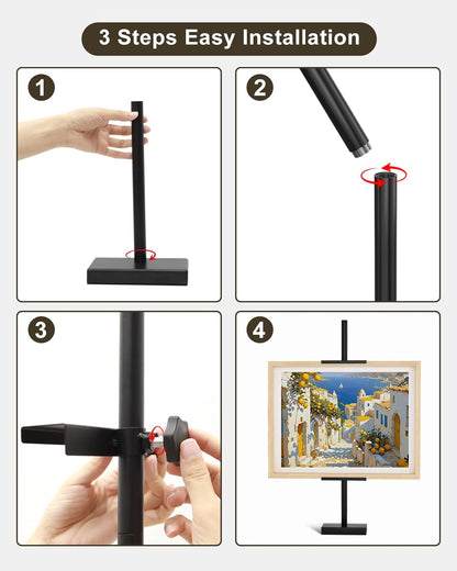 Adjustable Tabletop Easel Stand, Picture Easels for Display Up to 29" H, Metal Picture Frame Holder Stand Table for Art, Photo (Gold)
