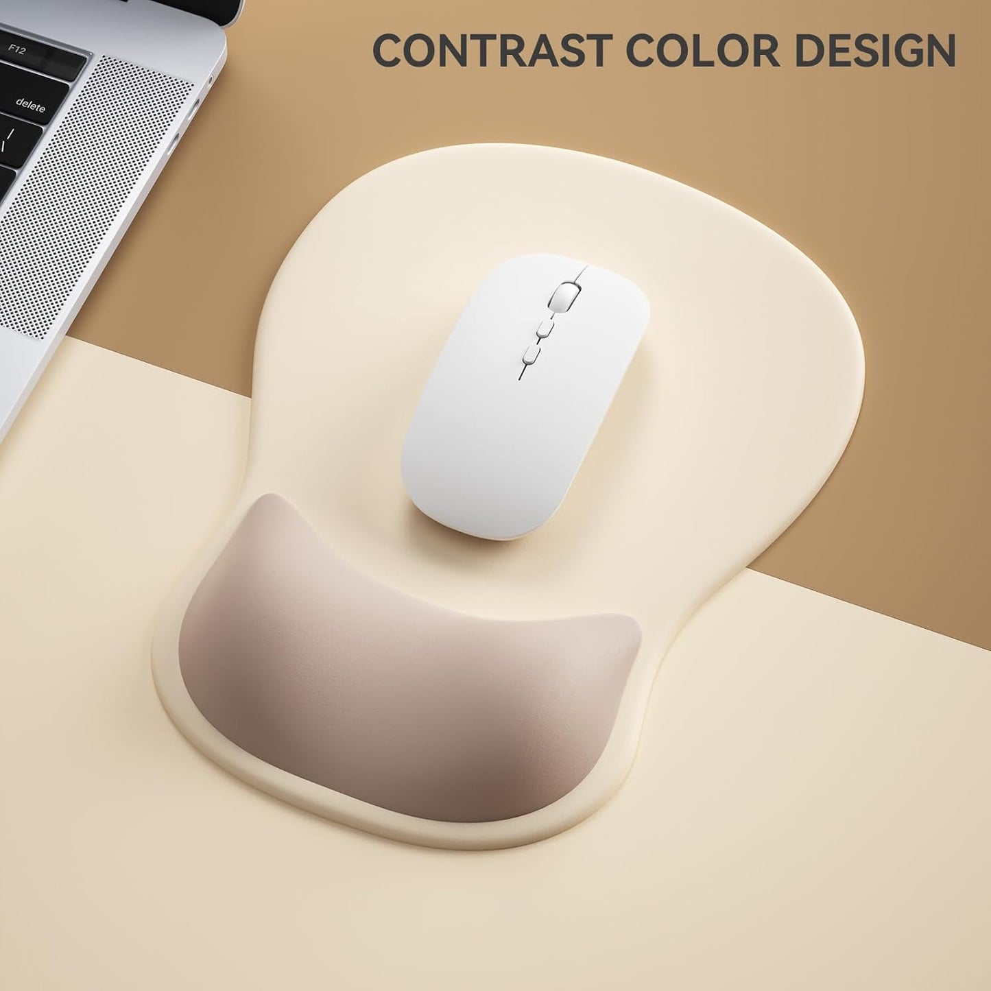 Ergonomic Mouse Pad with Wrist Rest,Cute Gel Mousepad Wrist Support - Small Mini Portable for Travel Mouse Pads for Desk Laptop,Computer,Office & Home Decor (Pink&Light Pink)