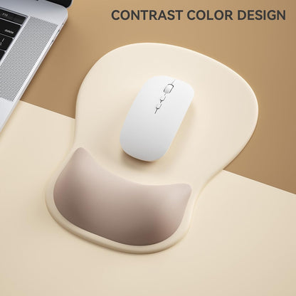 Ergonomic Mouse Pad with Wrist Rest,Cute Gel Mousepad Wrist Support - Small Mini Portable for Travel Mouse Pads for Desk Laptop,Computer,Office & Home Decor (Pink&Light Pink)