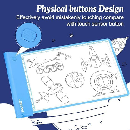 IMAGE Light Up Tracing Pad Pink Drawing Tablet Coloring Board for Kids Children to for Girls Boy (Includes 10 Traceable Sheets and Two Clips)
