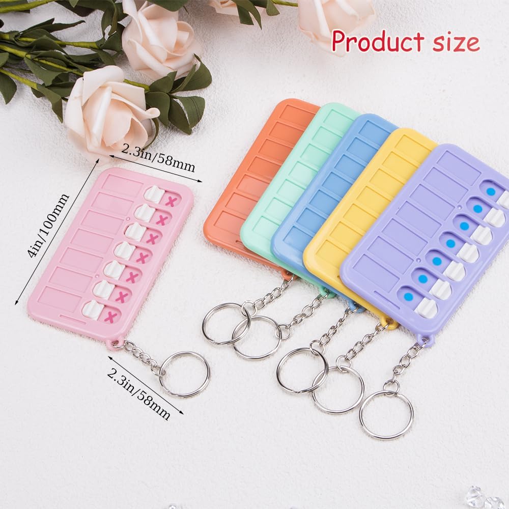 ZORZA 6Pcs Portable Chore Planner Key Chains & Behavior Tracker Creative DIY Task Board with Checklist Memo Board Schedule Key Rings & List Cards Stickers for Efficient Daily Habit Planning