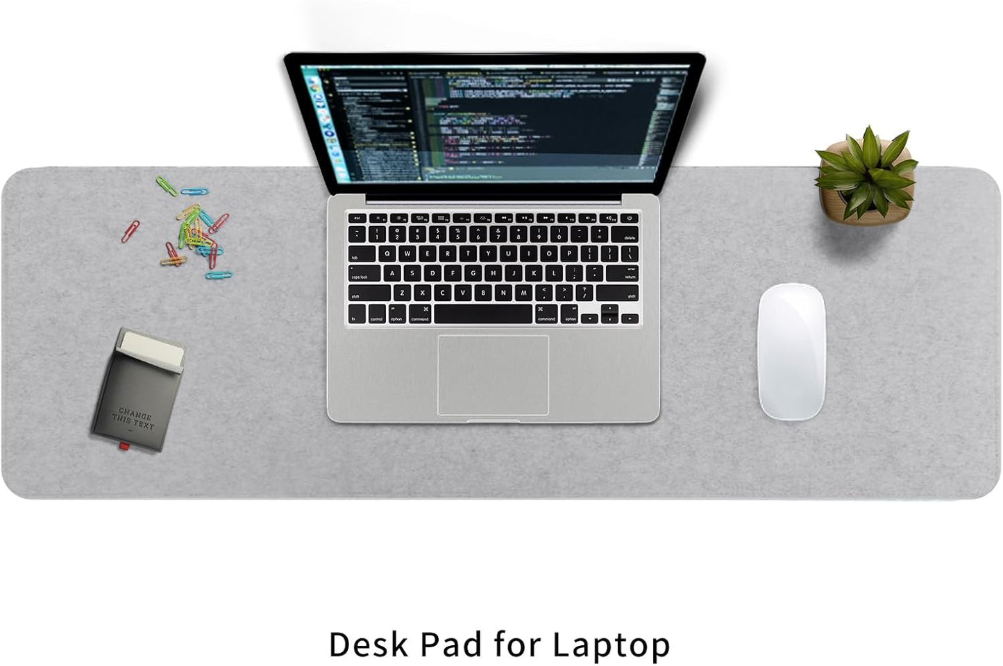 Felt Desk Mat | Computer Mat for Desk(36x12Inches) | Large Felt Mouse Pad and Keyboard Mat | Desk Protector for Office | Dark Gray