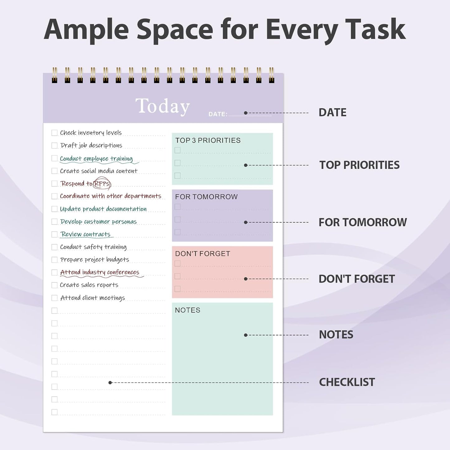Weekly To Do List Notepad, Undated Planner with 52 Sheets (8.5''x11''), Desk Weekly Planner for Women & Man, Home School & Work