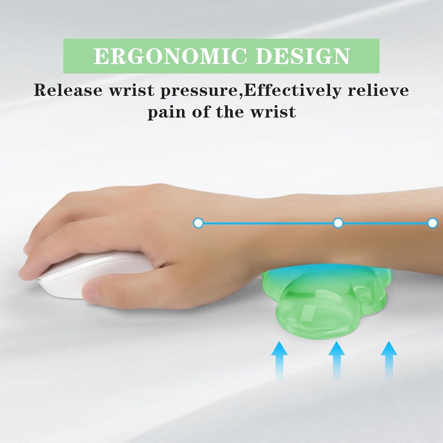 Gel Cloud Keyboard and Mouse Wrist Rest, Cute Wrist Support and Arm Support Keyboard Rest for Keyboard and Mouse Typing Pain Relief，Suitable for Office/Computer/Laptop/Gaming（White）