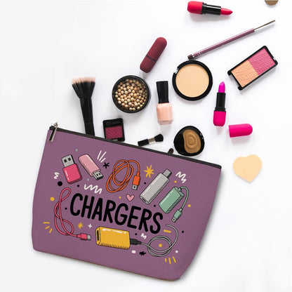 ZHAMEN 2 Pcs Cables Chargers Makeup Bag, Organizer Portable Pouch Purse Travel Essentials Organizer Cosmetic Bags for Women, Roomy Travel Makeup Toiletries Accessories, Birthday Gifts for Women