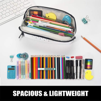 Sooez Wide-Opening Pencil Pen Case, Lightweight & Spacious Pencil Bag Pouch Box Organizer, Aesthetic Supply with Triangular Design for Adults, Grey