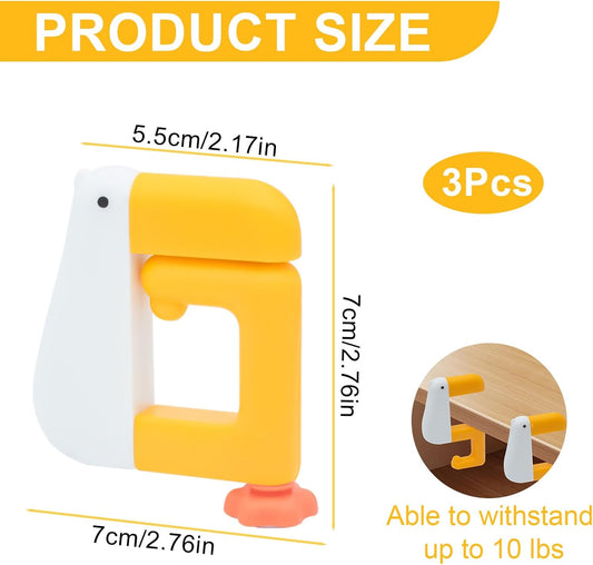 Duck-Shaped Non-Slip Folding Table Hook, Portable Removable Desktop Hook, Used as Handbag Hook and Bag Clip, Suitable for School/Office Desktop Storage Organization