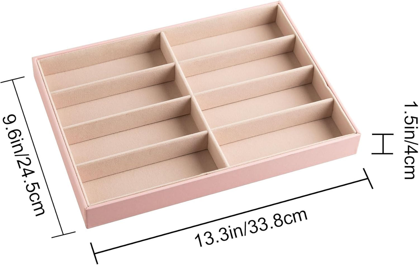 Frebeauty Sunglass Organizer,PU Leather Glasses Organizer,8-Slot Sunglasses Tray,Men's/Women's Sunglasses Box,Sunglass Case,13.3 x 9.6 x 1.5 Inches,Eyeglass/Eyewear Display Tray(Grey)
