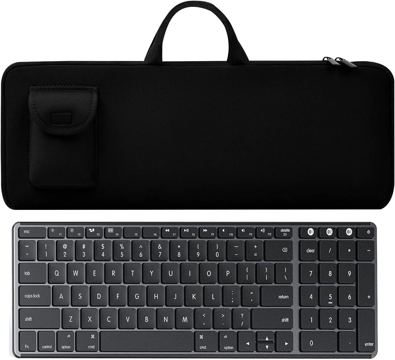 Keyboard Sleeve Travel Case for Logitech MK250 Wireless Keyboard Mouse Combo,Rugged Neoprene Construction Zipper Mouse Storage and Cable Storage Pouch(Black)