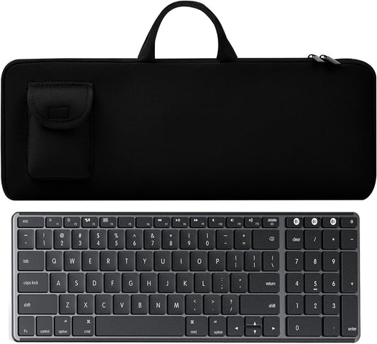Keyboard Sleeve Travel Case for Logitech MK250 Wireless Keyboard Mouse Combo,Rugged Neoprene Construction Zipper Mouse Storage and Cable Storage Pouch(Black)