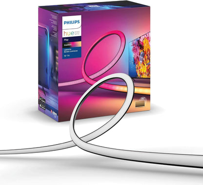 Philips Hue Play Gradient 55" Smart TV Light Strip - Flowing Multicolor LED Color-Changing TV BackLight - Sync with TV, Music, and Gaming - Requires Bridge and Sync Box - Control with App or Voice