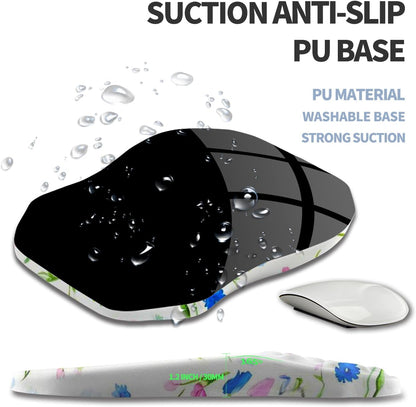 Ergonomic Raised Mouse Pad Wrist Support with Bilateral Slope Memory Foam Mousepad for Wrist Rest and Carpal Tunnel Pain Relief 11.8x7.9〃 Black