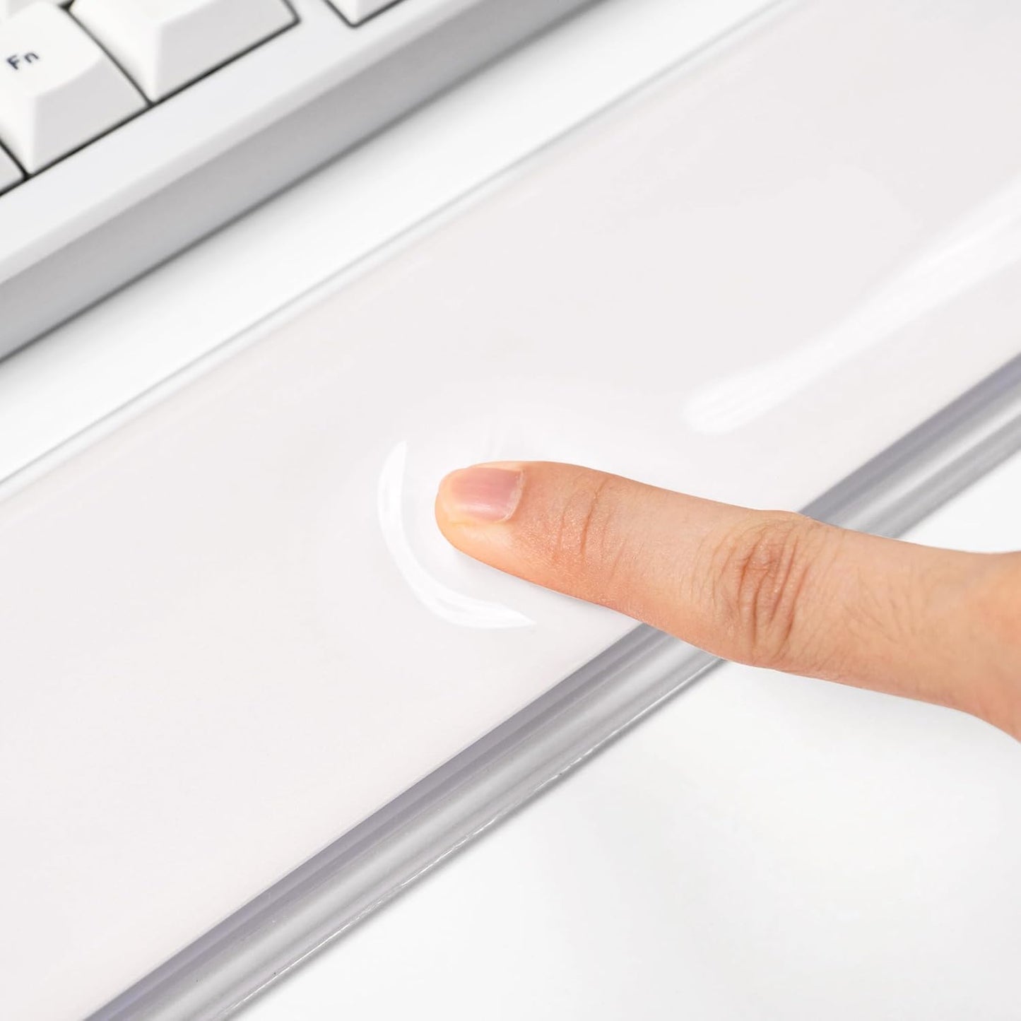 Gel Keyboard and Mouse Wrist Rest Set –White Clear Wrist Rest for Computer Keyboard 60%/68%/75%, Comfort & Support for Typing and Gaming