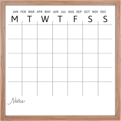MCS Dry Erase Weekly Planner 11x24 Walnut Framed Calander Whiteboard for Wall, Plan Your Week with Family Weekly Planner for Dinners, Sports, Events & More