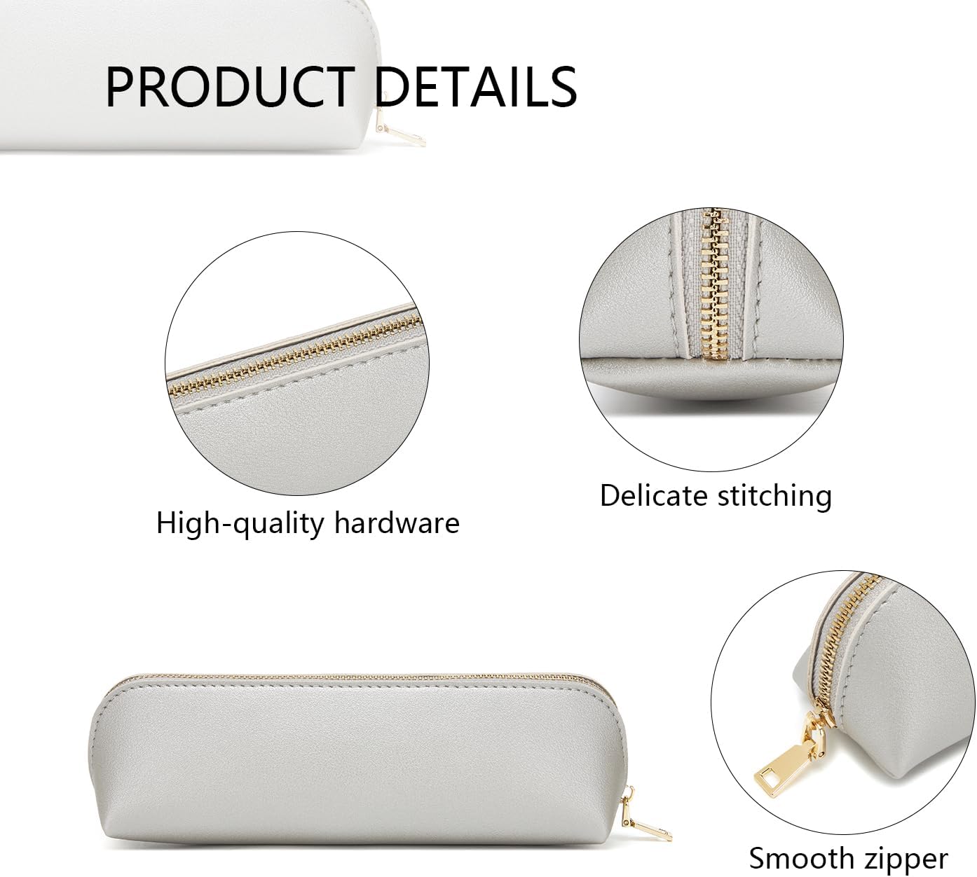 Canvas Pencil Case Cotton Canvas and Simple Multifunctional Pencil Bag Zipper Portable Storage (Black)