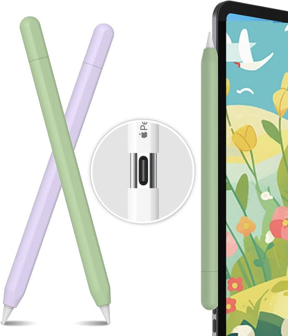 AhaStyle Silicone Case for Apple Pencil (USB-C) 2023 Ultra Thin Proteative Cover Skin Apple Pencil Sleeve Anti-Slip Grip Compatible with Apple Pencil USB C (Lavender)