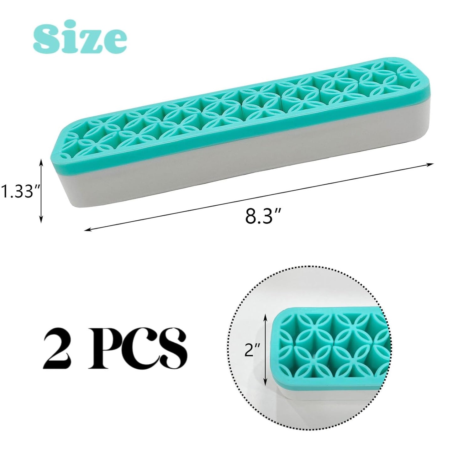 TANG SONG 2 PCS Rectangle Silicone Make up Brush Holder Cosmetic Storage Box Desktop Organizers (Black)