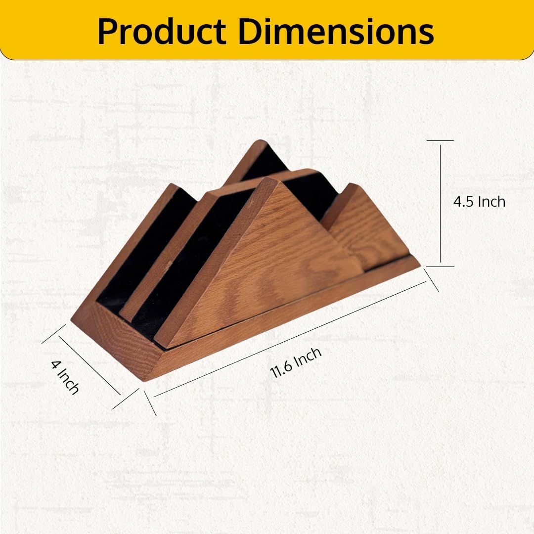 Dual Laptop Holder Vertical Stand 2 Slots Wooden - Dark Brown (Walnut Color) - Vertical Holder for Desk, MacBook Pro & Air, Desktop Organizer Made of Natural Wood, Adjustable Stand for Notebooks