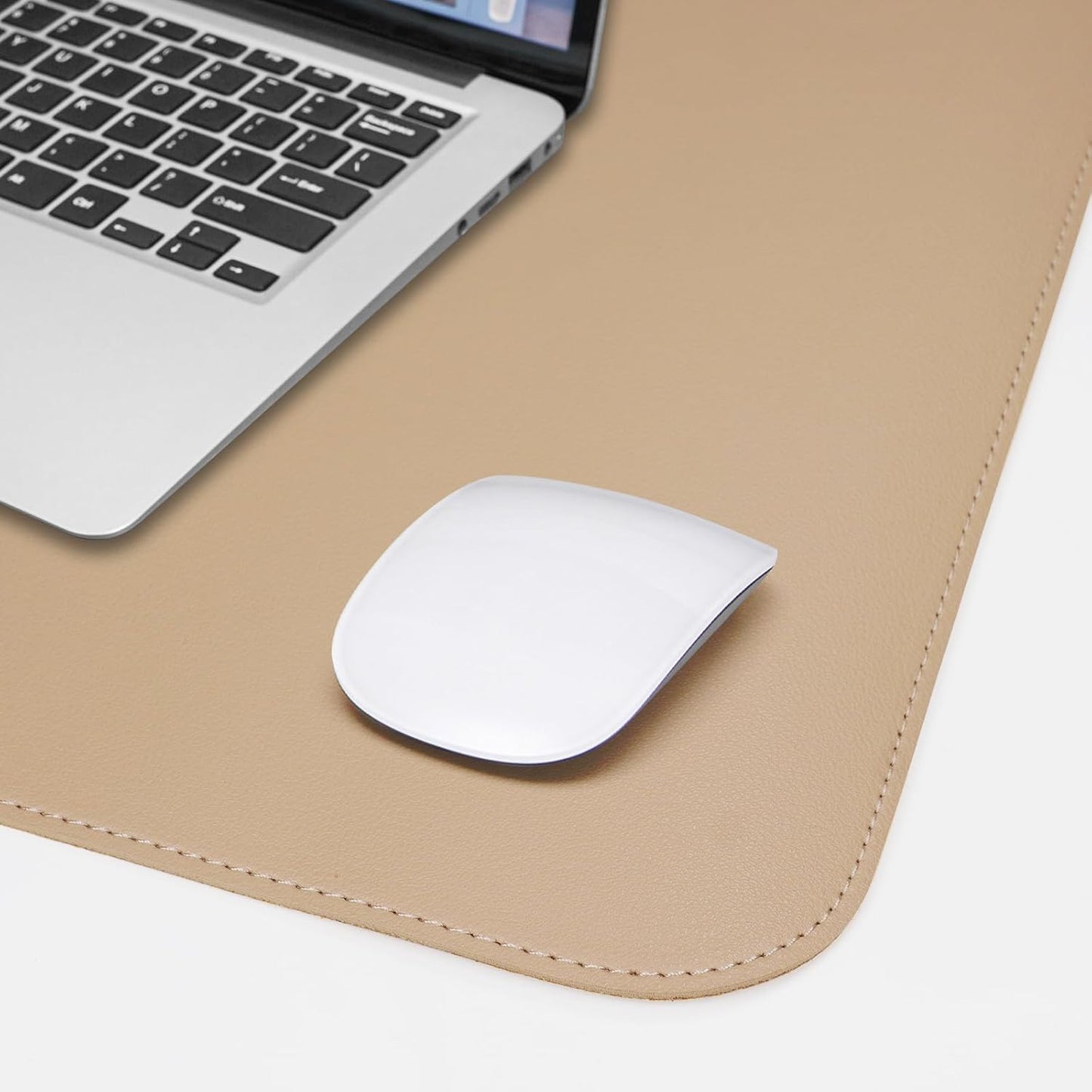 AFIING Large Desk Mat 47" x 17", Dual-Sided Natural Cork & PU Leather Desk Pad, Non-Slip Waterproof Mouse Pad for Office, Home & Gaming, Black