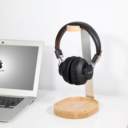 Avantree TR902 - Universal Wooden & Aluminum Headphone Stand Hanger with Cable Holder, Sturdy Desk Headset Mount Rack