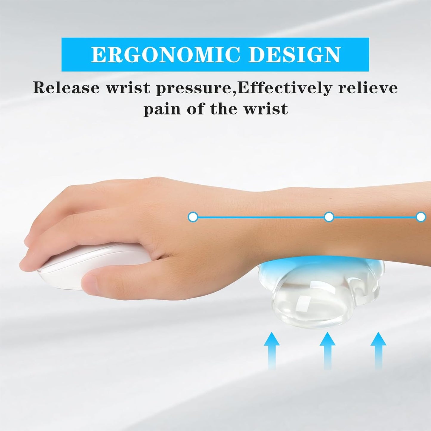Gel Cloud Keyboard and Mouse Wrist Rest, Cute Wrist Support and Arm Support Keyboard Rest for Keyboard and Mouse Typing Pain Relief，Suitable for Office/Computer/Laptop/Gaming（White）