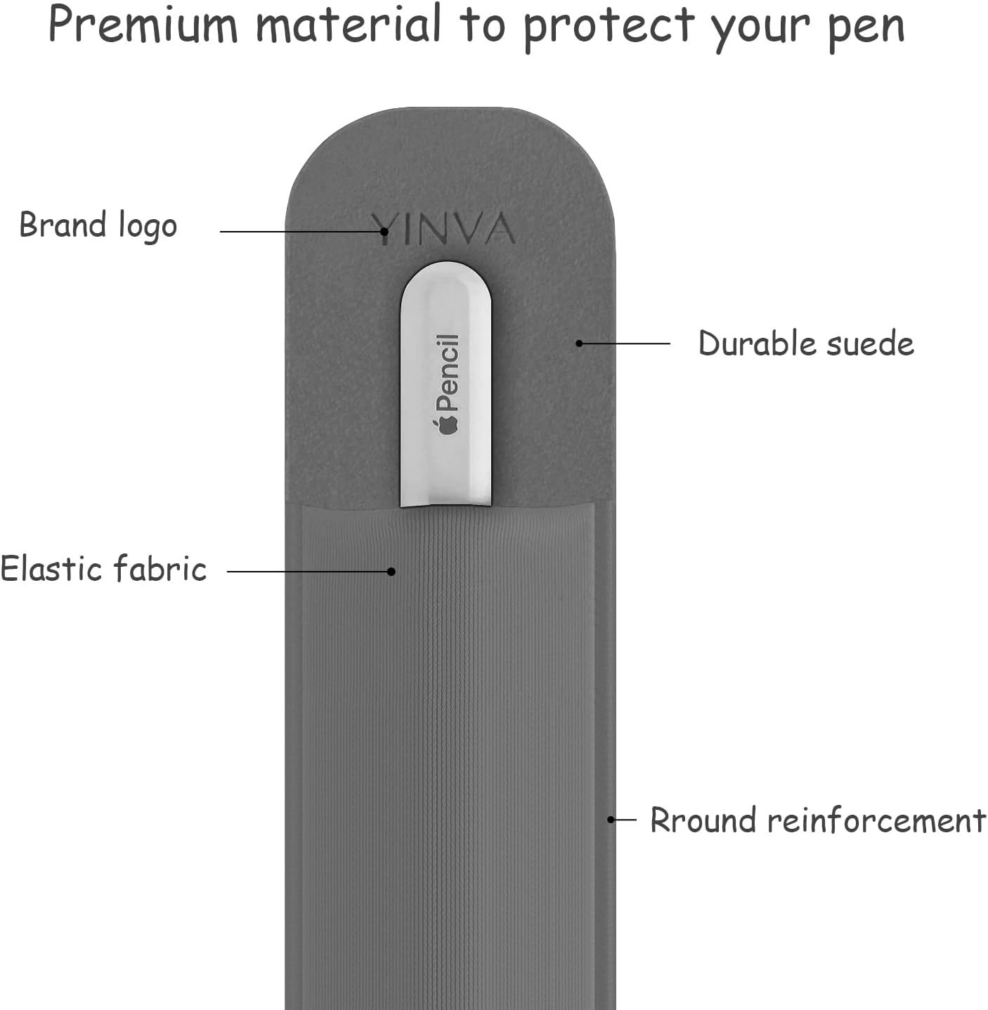 YINVA Pencil Holder Compatible with Apple Pencil 2nd Generation and 1st Gen, Elastic Sleeves Pencil Pouch Accessories Design for iPad and Stylus (Black)