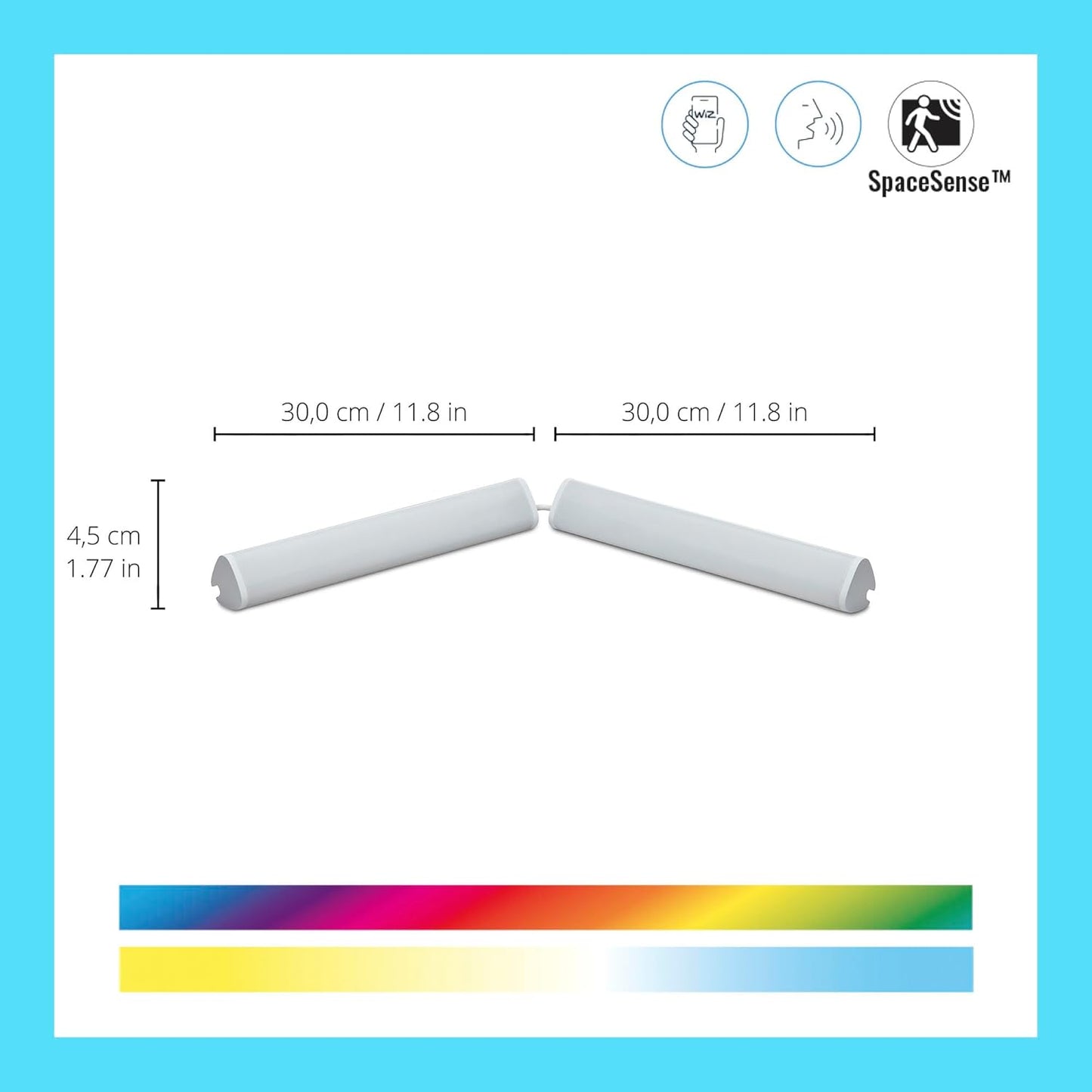 WiZ Connected Gradient Light Bars, RGBIC, Display Multiple Colors, 150 Lumens, Versatile Placement, Easy Setup, LED, Connect to Wi-Fi, Control with App/Voice