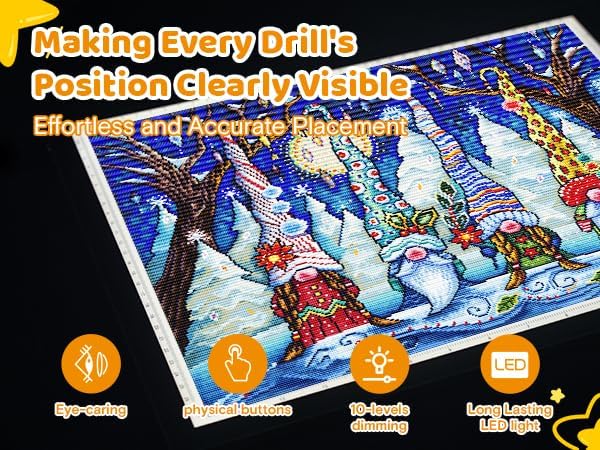 A2 Light Pad 26"x19", 10000+ LUX High Brightness, 3 Colors & 10-Level/Stepless Dimming,Light Board Extra Large with UL Adapter for Diamond Painting, Drawing, Tracing, Sketching-Aluminum Frame