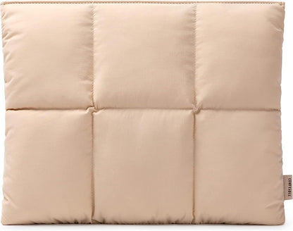 Comfyable Puffy Laptop Sleeve 13 Inch 14 Inch, Quilted Puffer Laptop Carrying Case for Women, Pillow Case Compatible with MacBook Air/Pro M5 M4 M3 M2 Pro/Max 2026, 13" MacBook Neo A18, Rice | Puffy