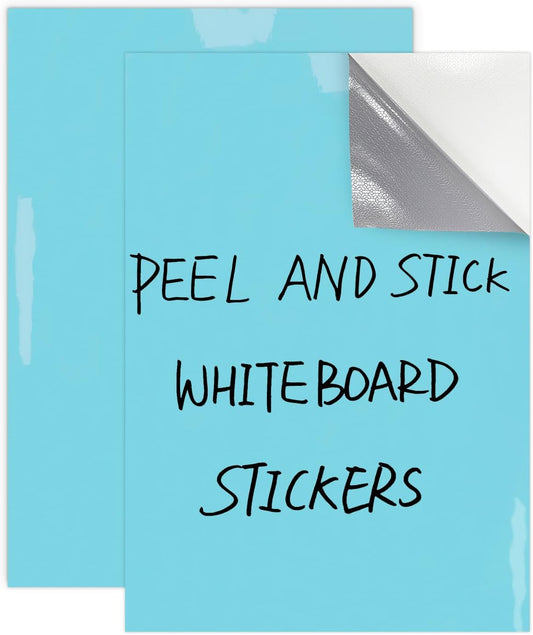 Dry Erase Board Sticker- Whiteboard Stickers-8.27''x11.69'' Removable Dry Erase Sheets- Fridge Dry Erase Paper for Wall/Desk/Refrigerator/Door/Locker/Home/Office/Classroom (White-2Pcs)