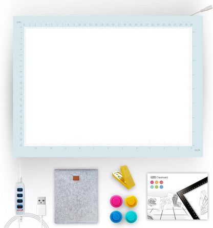 A4 LED Copy Board Light Tracing Box，Trace Light Pad for Tattoo Transferring, Drawing, Streaming, Sketching, Animation, Stenciling，USB LED Light Board for Diamond Painting