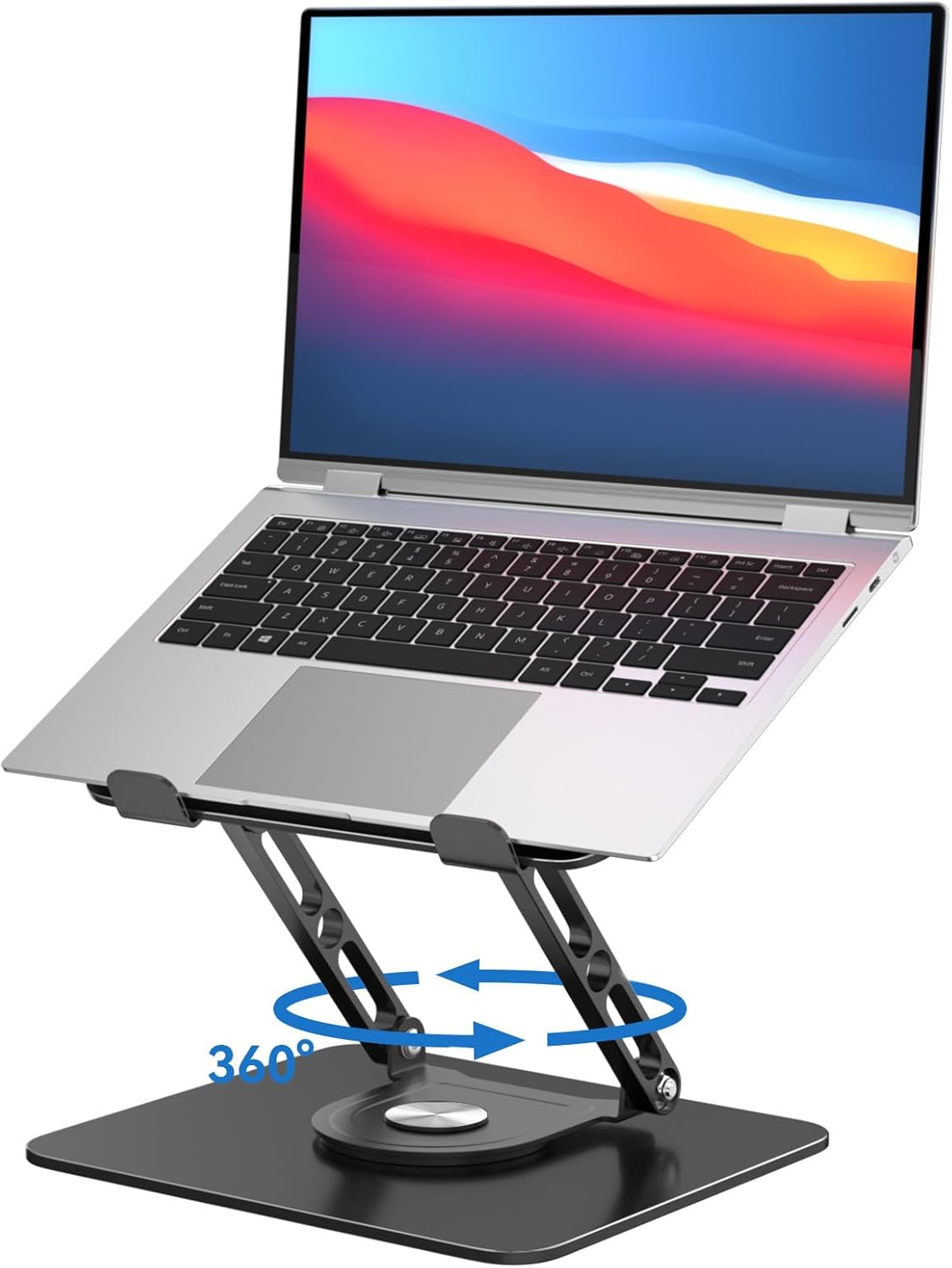 Laptop Stand for Desk Adjustable Computer Stand with 360 Rotating Base Ergonomic Laptop Riser Mount for Desk Foldable Protable Computer Desk Fits with MacBook Pro Air, Rectangle