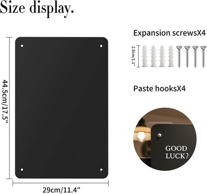 FANXIYQ Black Magnetic Board for Desk, Metal Magnet Display Board for Magnets & Souvenirs, Travel Magnet Board & RV Sticker Board, Magnetic Memo Board with Removable Foot Pads