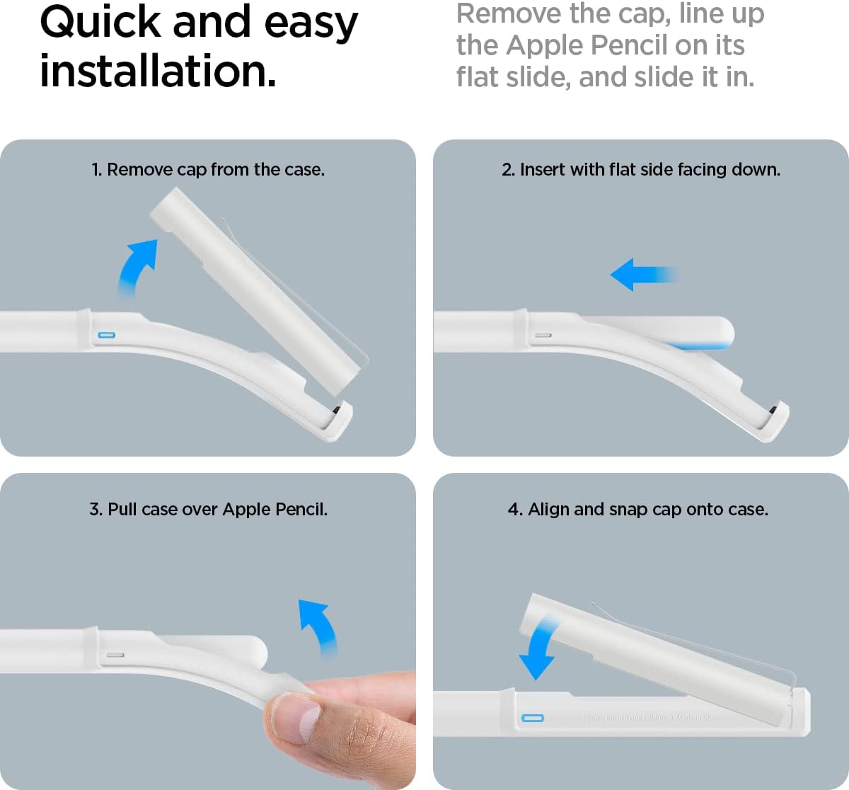 Spigen DA201 Apple Pencil Protective Case for Apple Pencil Pro and Apple Pencil 2nd Generation, Cover Sleeve with Clip and Grip, Compatible with Magnetic Charging and Double Tap - Black