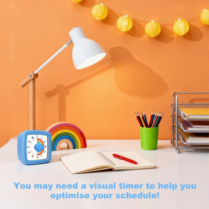 Visual Timer for Kids & Adults, 60 Minute Rainbow Countdown Timer, Time Management Tool for Classroom, Home, Kitchen, Office, School
