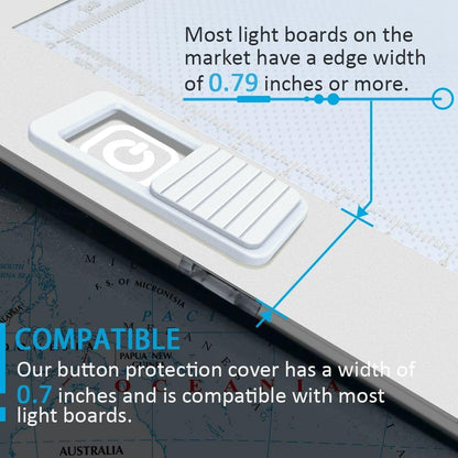 Light Pad Switch Cover Slide, ILIVABLE Diamond Painting Touch Button Protector Cover for Light Table, Light Box for Tracing, Light Board (Black 2 Pack)