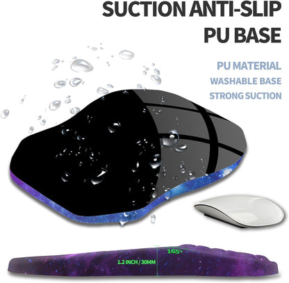Ergonomic Raised Mouse Pad Wrist Support with Bilateral Slope Memory Foam Mousepad for Wrist Rest and Carpal Tunnel Pain Relief 11.8x7.9〃 Black