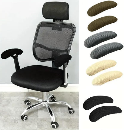 Office Chair Arm Covers,Office Chair Arm Rest Cover Gaming Chair Armrest Covers Office Removable Arm Rest Covering Elastic Chair Armrest Cover (Black, 2Pcs/Set (10-13) x (2-4) x 1.9 inches)