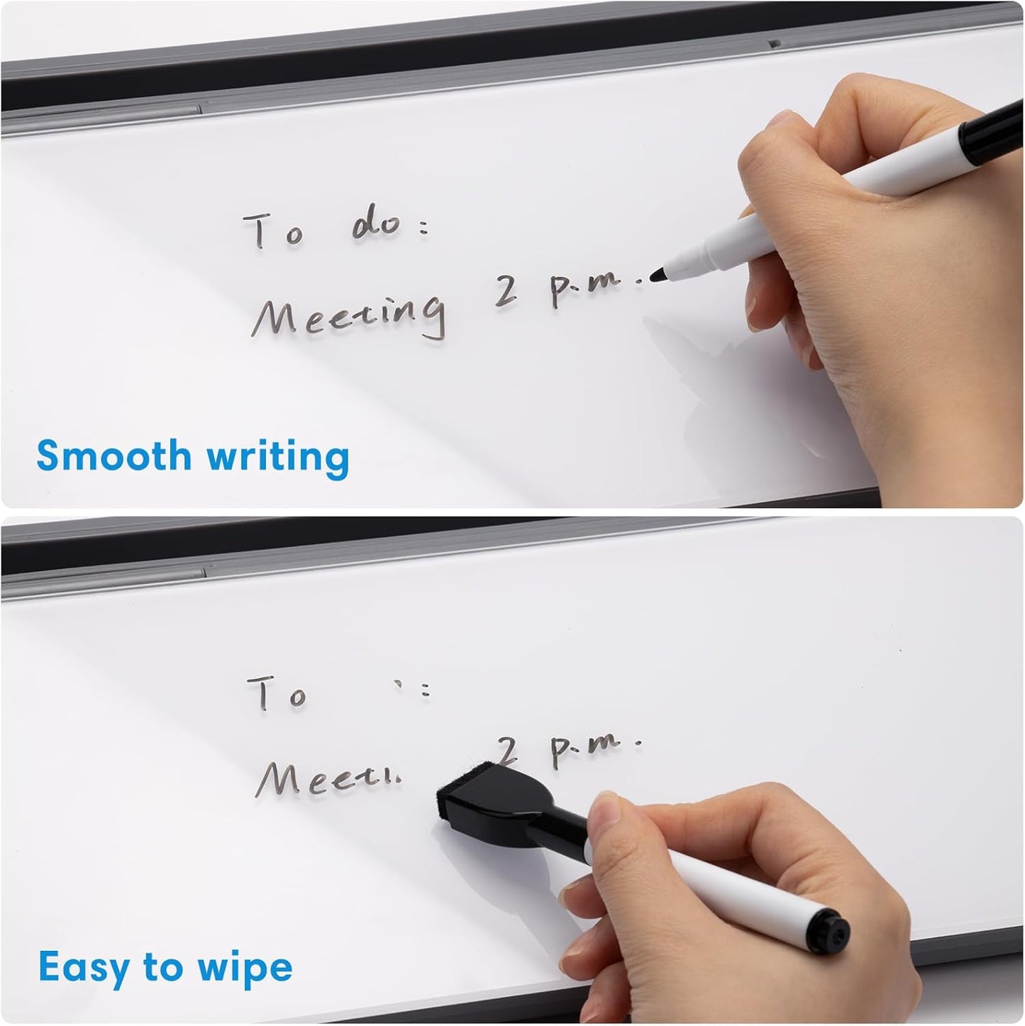 Varhomax Glass Weekly Planner Desk White Board, Desktop Calendar Whiteboard with Storage, to Do List Memo Caddy for Home Office and School Supplies, Black