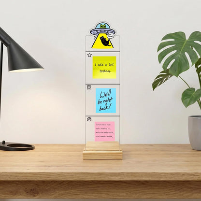 Monitor Memo Board Computer Monitor Memo Board Sticky Note Organizer Hold On Partner Im Overstimulated Sign Acrylic Desk Accessories Removable Wooden Base Set Sticky Notes 100 Sheets 11.8×3.1 inches