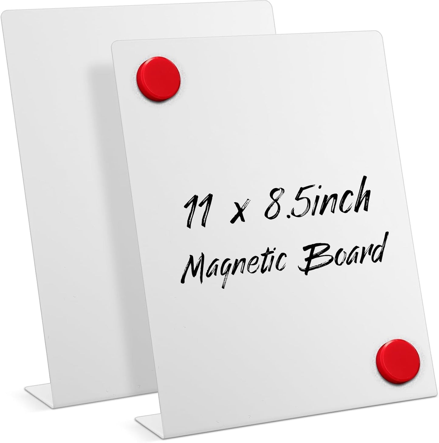 Fainne 1 Pc Magnetic Bulletin Board with Easel Stand Mini Magnet Metal Tabletop Memo Display Board for Back to School Menu Table Office Supplies (Black,11 x 8.5 Inches)
