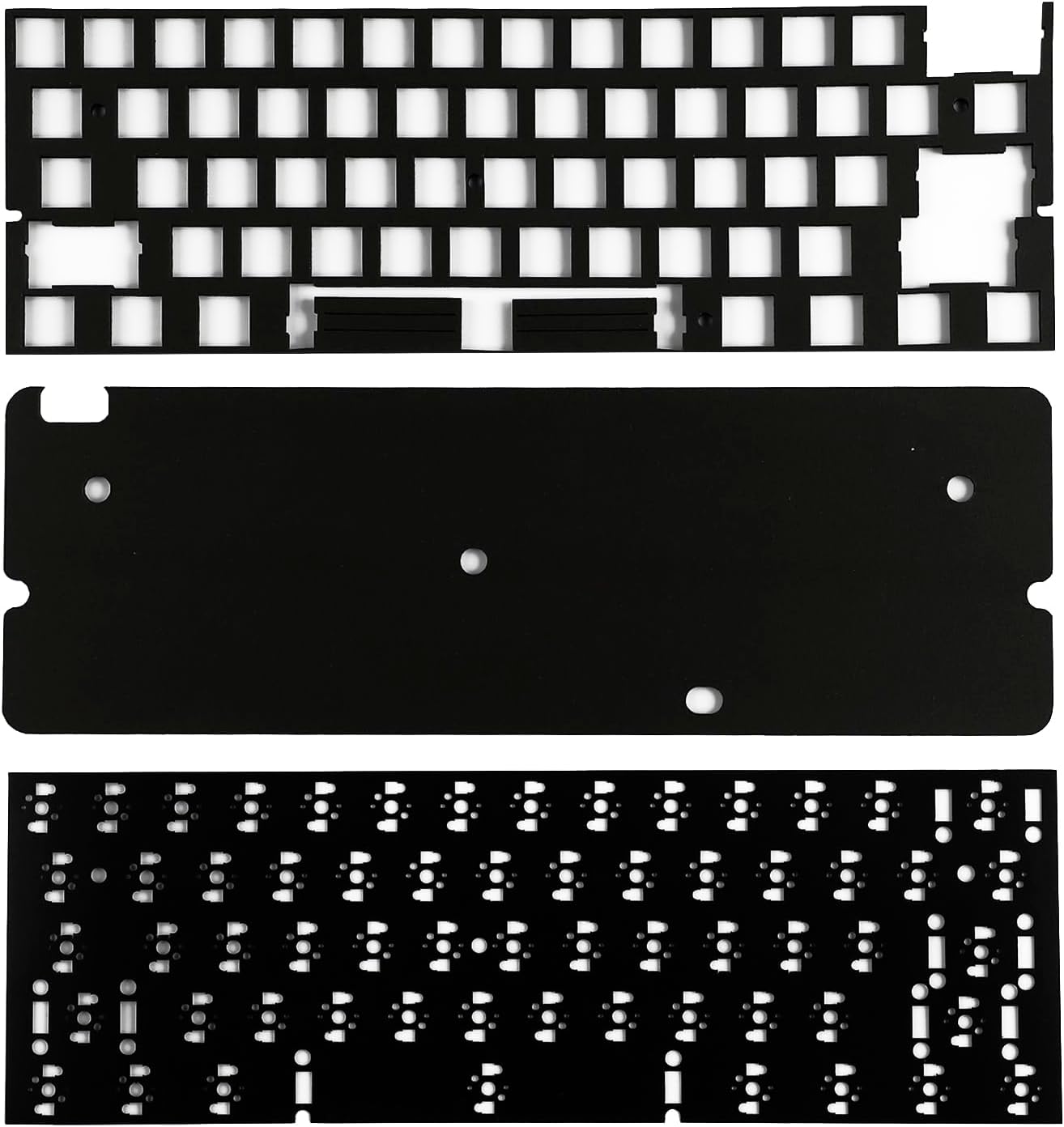 YMDK Keyboard Sound Dampening Foam 61 64 Layout 3-Piece Set Poron Silencer Pad Gasket Switches Dampener for Mechanical Keyboard
