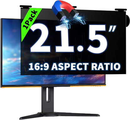 2 Pack Magnetic Hanging Computer Privacy Screen 24 Inch for 16:9 Widescreen Monitor, Removable Privacy Screen Anti Glare Blue Light Computer Screen Privacy Shield, Anti-Scratch 24in Protector Film
