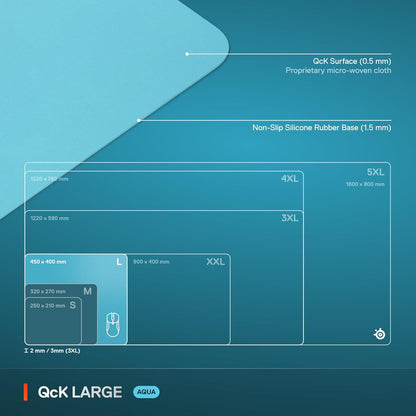 SteelSeries QcK Gaming Mouse Pad - XXL Cloth - Peak Tracking and Stability - Esports Mousepad - Never-Slip - Full Desk Coverage