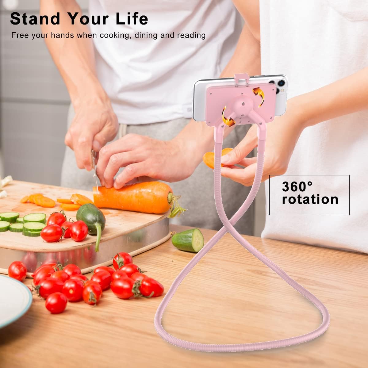 B-Land Cell Phone Holder, Universal Mobile Phone Stand, Lazy Bracket, DIY Flexible Mount Stand with Multiple Function (Black)