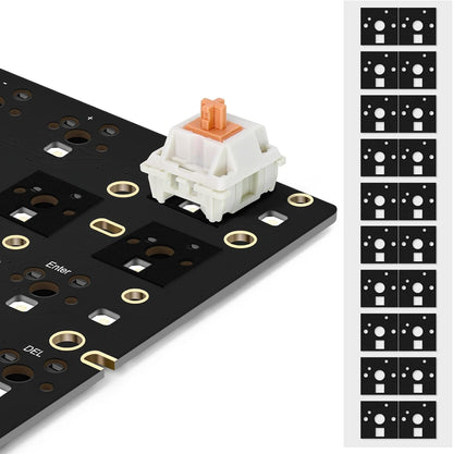 RUNJRX Keyboard PE Switch Pads 0.5mm Thick for 61/64/87/100/104/108 Hot Swap 120Pcs,White