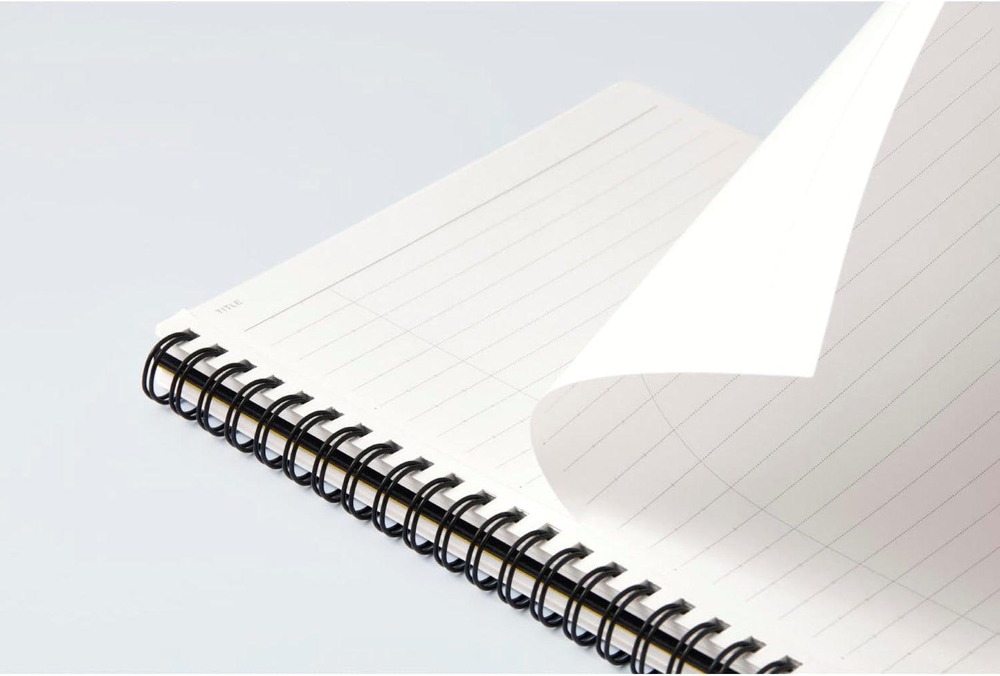 Maruman Mnemosyne Lined Notebook- Vertical A5, 5.83" x 8.27", 70 Sheets / 140 Pages, 7mm College Ruled With Center Line Journal, Perforated Pages & Wire-Bound to Lay Flat, Black, Made in Japan - Colors A